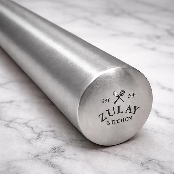 Zulay Kitchen 15.9 inch Professional Stainless Steel Rolling Pin - Image 5