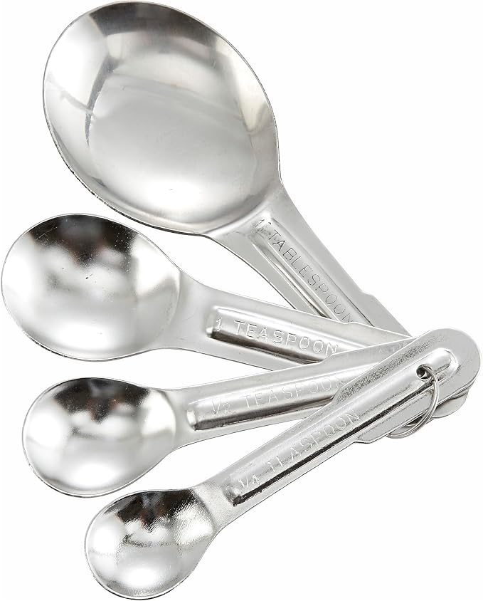 Winco 4-Piece Stainless Steel Measuring Spoon Set by Winco