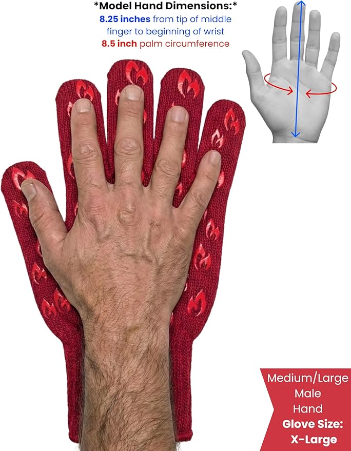 Grill Armor Oven Gloves with Fingers – 932°F Heat, Fire & Cut Resistant Mitts - Image 6