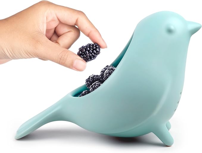 Genuine Fred BLUE BIRD Ceramic Colander, Unique Design, Berry Colander - Image 5