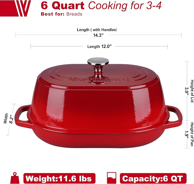 VORRINGARD Enameled Cast Iron Dutch Oven Pot - Image 2