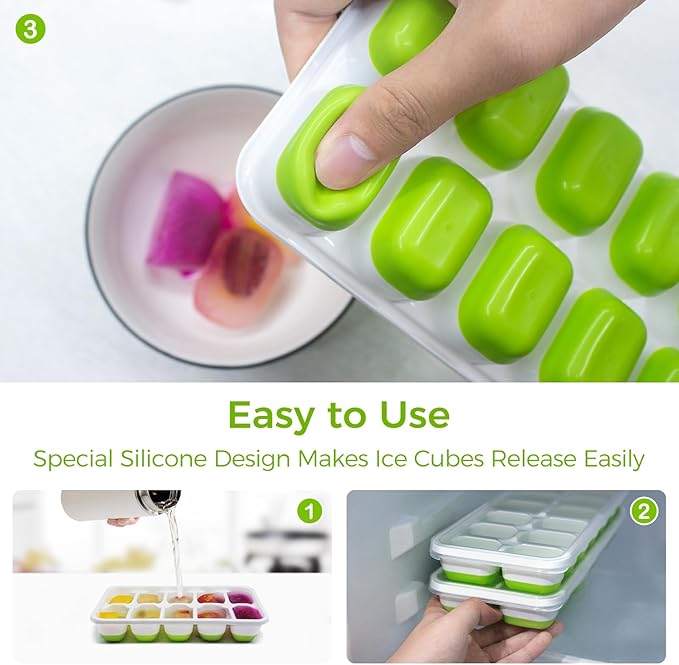 DOQAUS Ice Cube Tray with Lids - Image 3