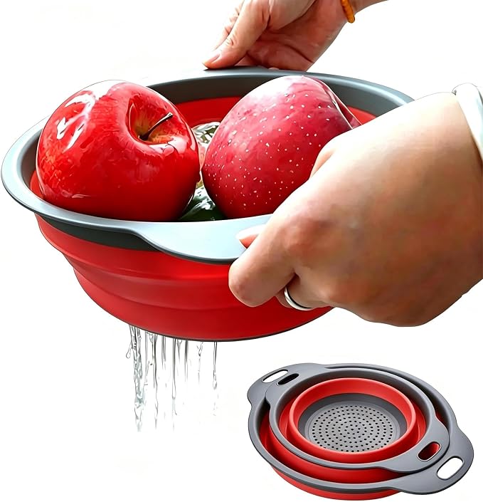 2 Pack Collapsible Silicone Colander by WHZHAOCAI