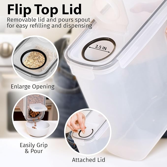 Shazo 2 Pack EXTRA Large Airtight Food Storage Cereal Containers - Image 9