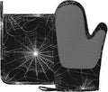 Spider Web Oven Mitts and Pot Holders Sets Silicone Kitchen Mitts Potholders by Unknown
