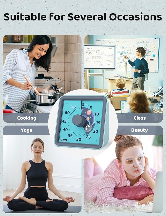 LIORQUE 60 Minute Visual Timer for Kids, Visual Countdown Timer for Classroom - Image 7