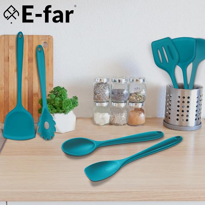 E-far 10 Pieces Silicone Cooking Utensils Set, Heat Resistant Kitchen Utensil - Image 7