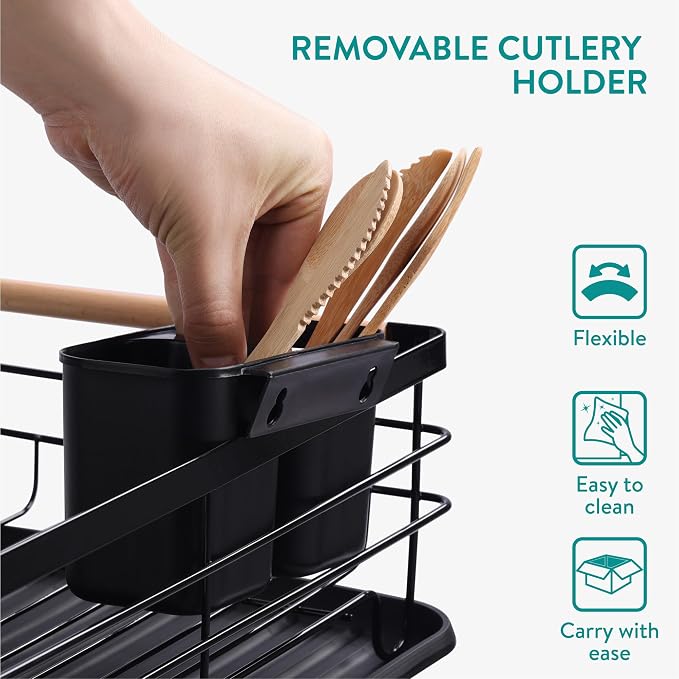 Navaris 2 Tier Dish Rack - Image 3