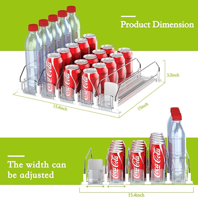 Drink Organizer for Fridge, Self Pushing Fridge Drink Organizer, Automatic - Image 4