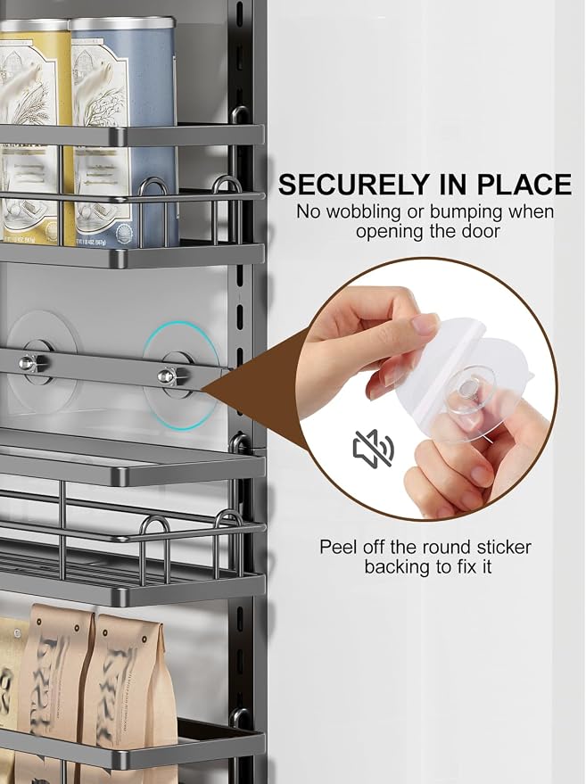 Delamu 9-Tier Over the Door Pantry Organizer, Adjustable Pantry Door Organizers - Image 7