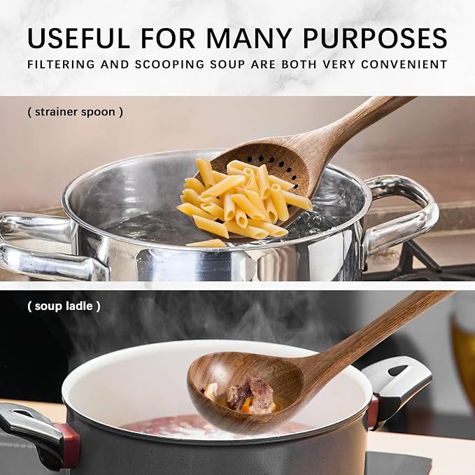 Wooden Spoons for Cooking, Nonstick Cooking Utensil Set - Image 5