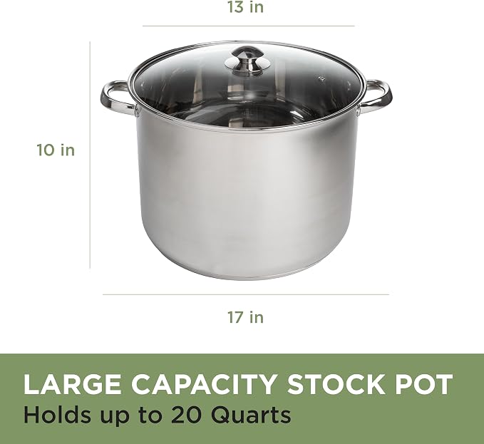 Ecolution Stainless Steel Stock Pot, Encapsulated Induction Ready Cooking Pot - Image 4