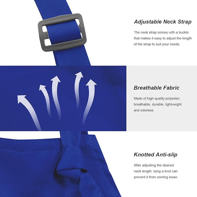 15 Pcs Adult Aprons Bulk with Pockets Adjustable Bib Chef Apron - Image 2