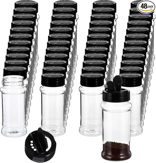48 Pack Clear Plastic Spice Jars by Unknown