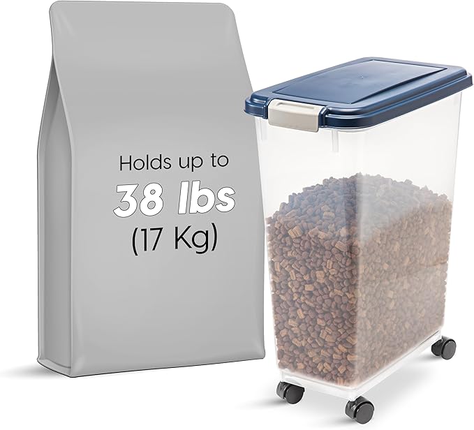 IRIS USA Dog Food Storage Container 38 lb, Airtight Large Pet Food Storage Bin - Image 2