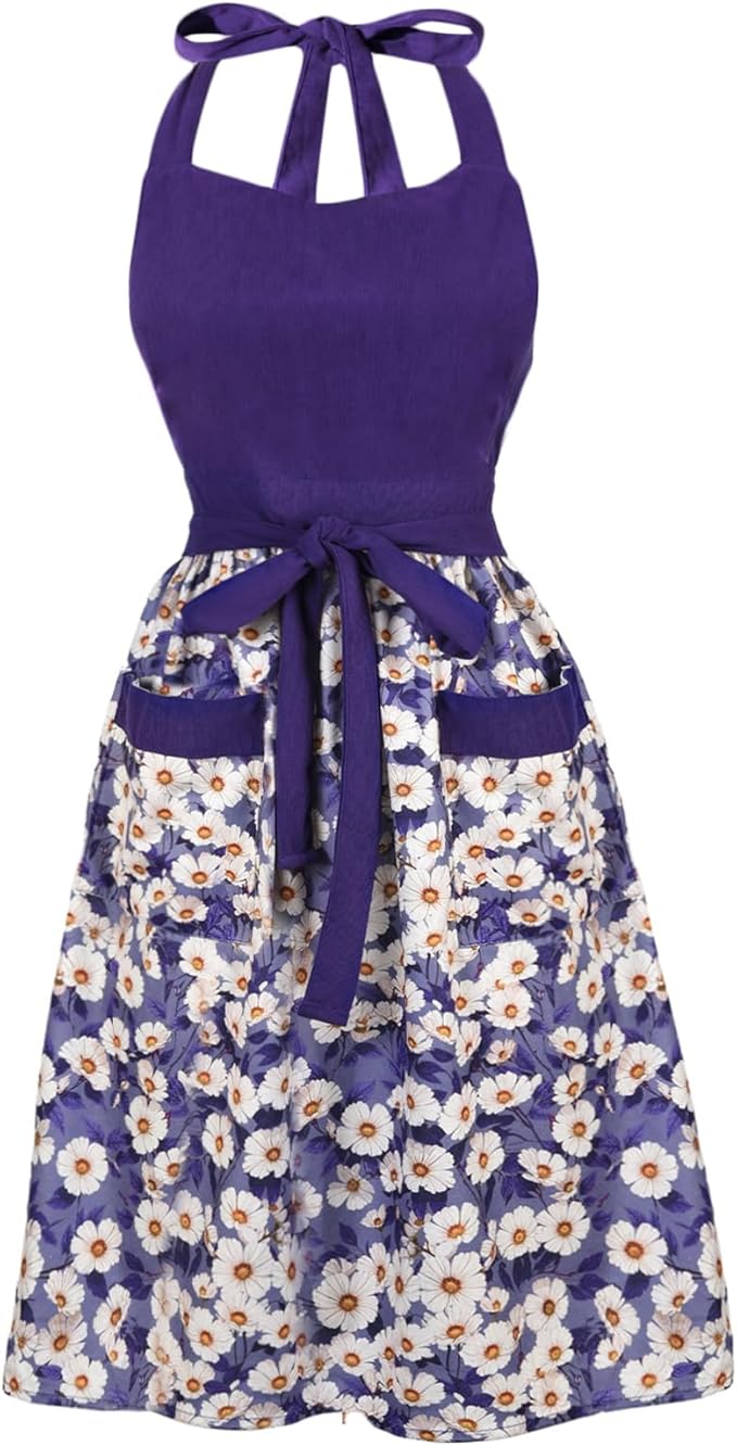 Cute Floral Aprons for Women by HYVOROS