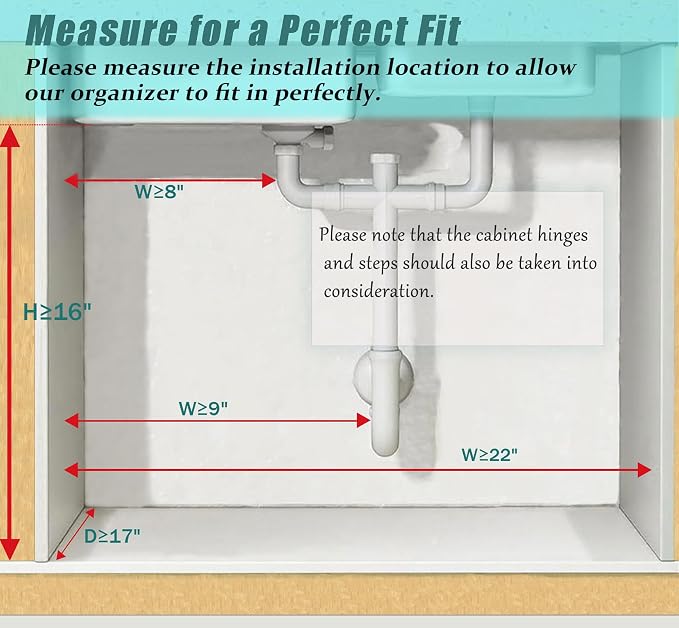 Under Sink Organizer, Height Adjustable Organization and Storage Series - Image 7