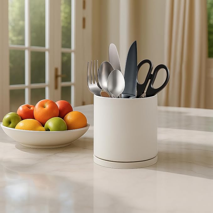 D'vine Dev 360° Rotating Utensil Holder – 5" Kitchen Utensil Crock - Image 3