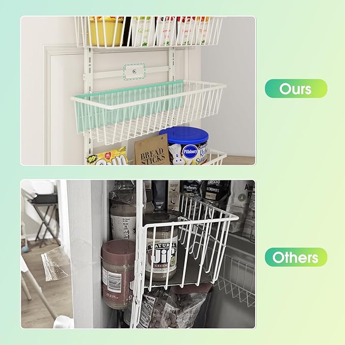 Mefirt White 9-Tier Over The Door Pantry Organizer, Pantry Organization and - Image 5