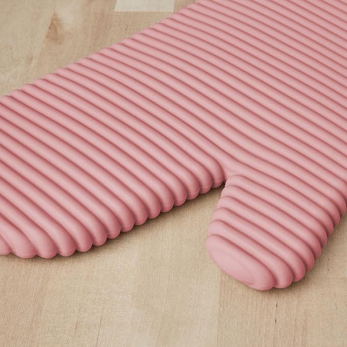 KITCHENAID Ribbed Soft Silicone Oven Mitt 2-Pack Set, Dried Rose - Image 3