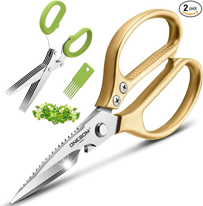ONEBOM 2 Pack Kitchen Shears by OneBom