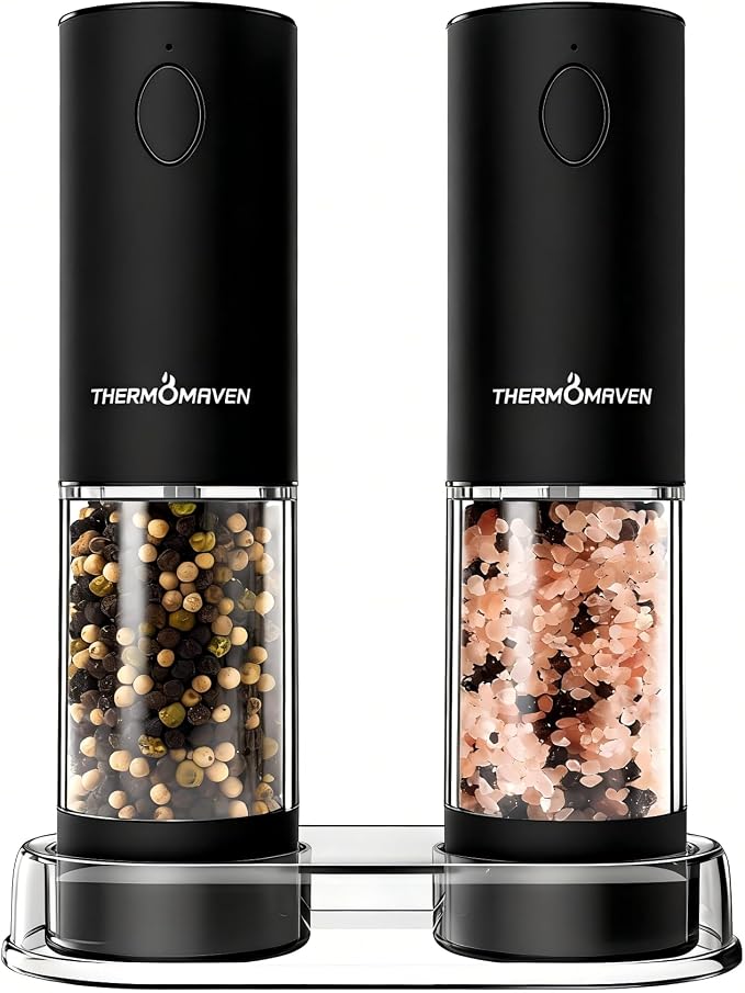 ThermoMaven Electric Salt and Pepper Grinder Set, 110ml Larger Rechargeable by ThermoMaven