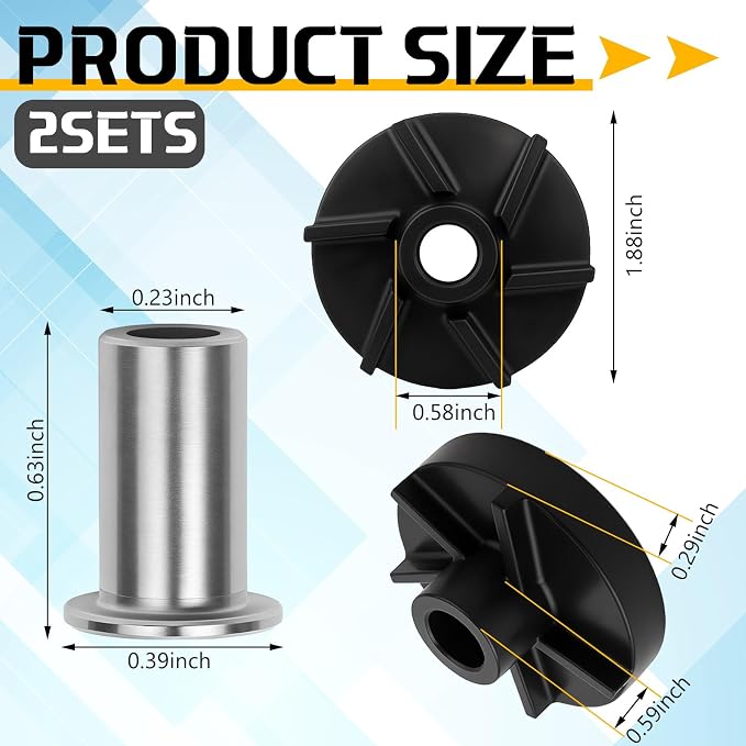Honoson 2 Set 3587 Standard Magnetic Impeller & 3220 Bearing Sleeve Combo Pack - Image 2