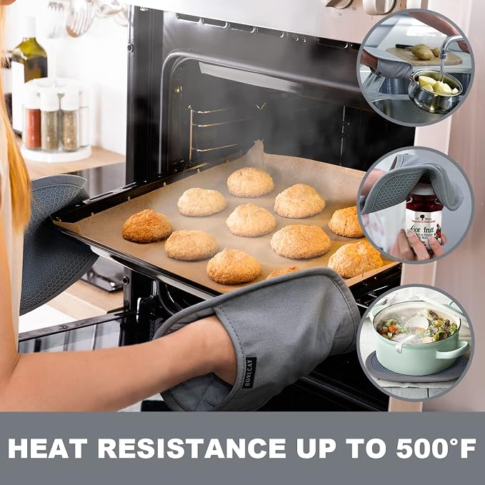 2-Pack Silicone Pot Holders for Kitchen Heat Resistant up to 500°F, Non-Slip - Image 2