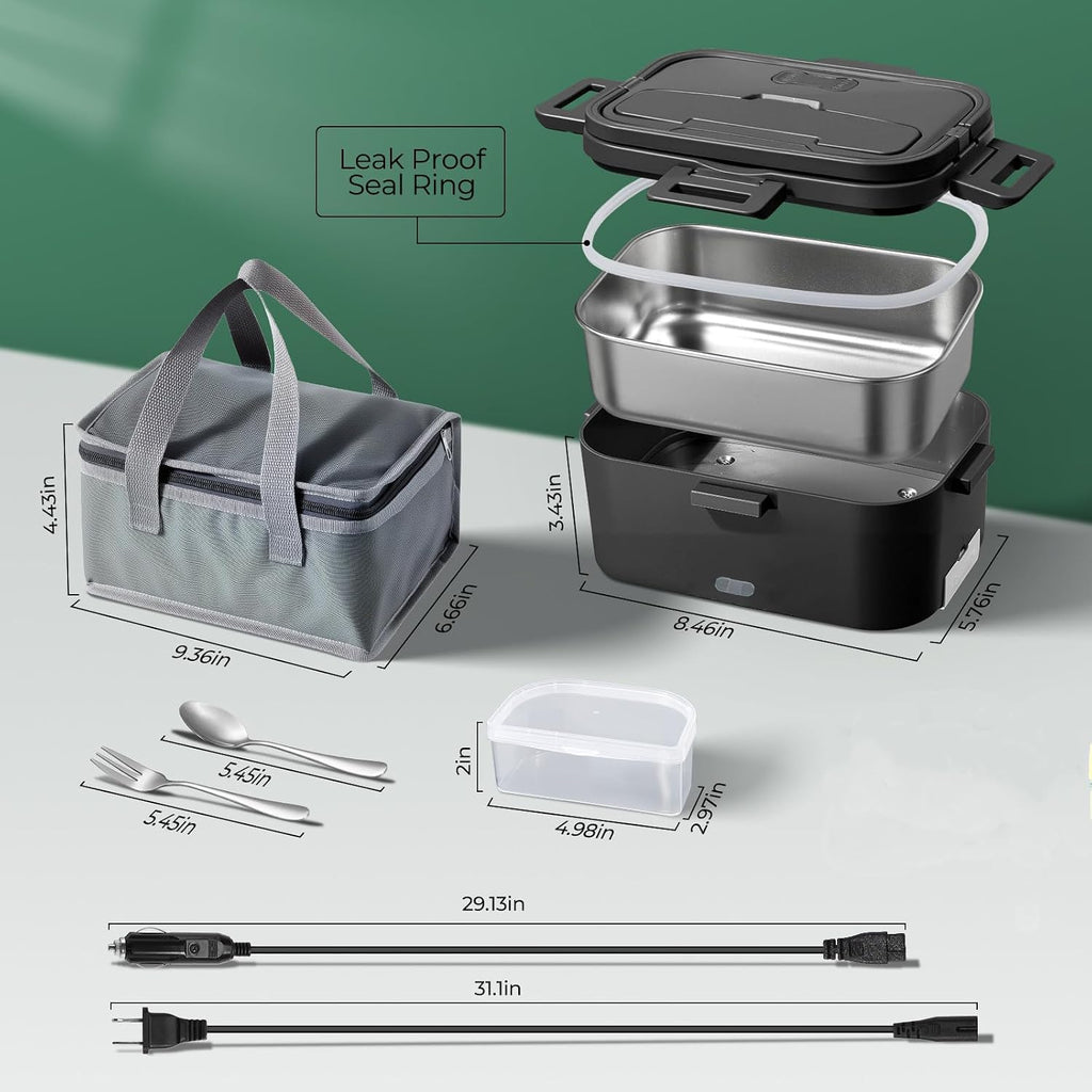 Electric Lunch Box for Adults 100W 1.8L Portable Heated Lunch Box