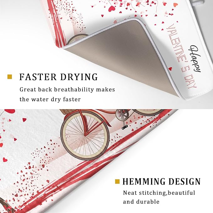 Romantic Valentine's Day Dish Drying Mat - Image 3