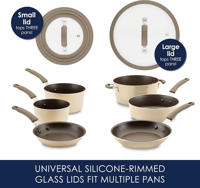 Rachael Ray Cook + Create Nonstick Cookware Pots and Pans Set, Includes Baking - Image 3
