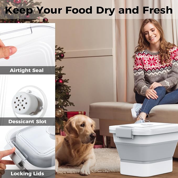 10-13 Lbs Dog Food Storage Container, Collapsible Dog Food Container - Image 3