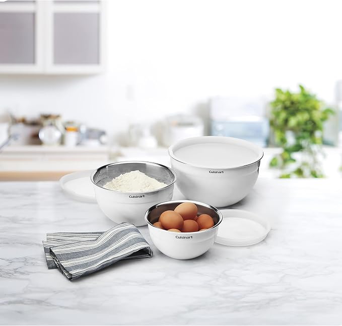Cuisinart CTG-00-SMBW White Painted Stainless Steel Mixing Bowls - Image 3