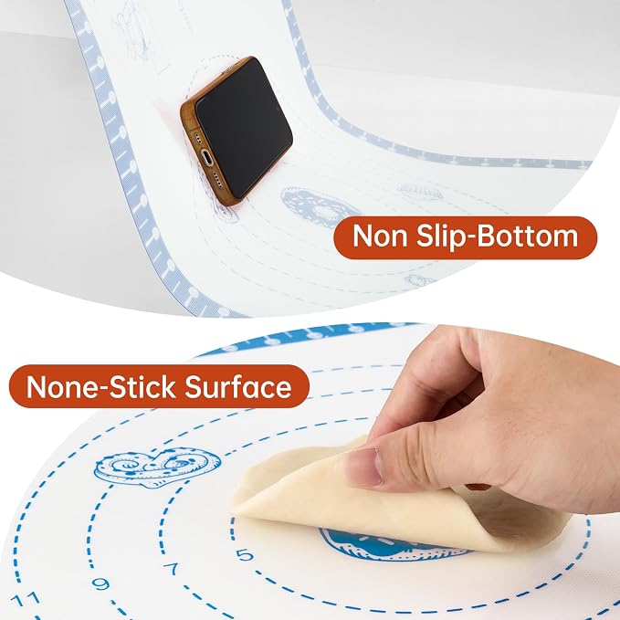Non Stick Silicone Pastry Mat for Dough Rolling, Silicone Baking Mat - Image 8