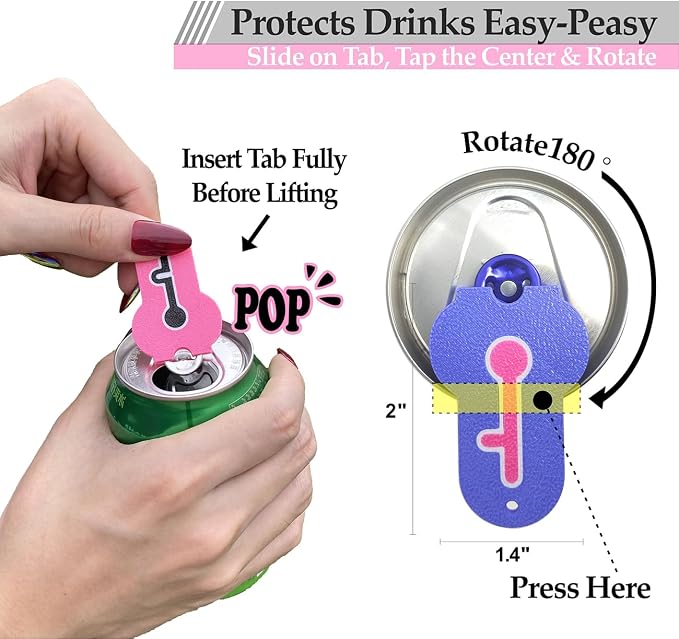 Soda Can Tab Opener Mini Soda Can Cover Easy Tab Opener and Drink Protector - Image 2