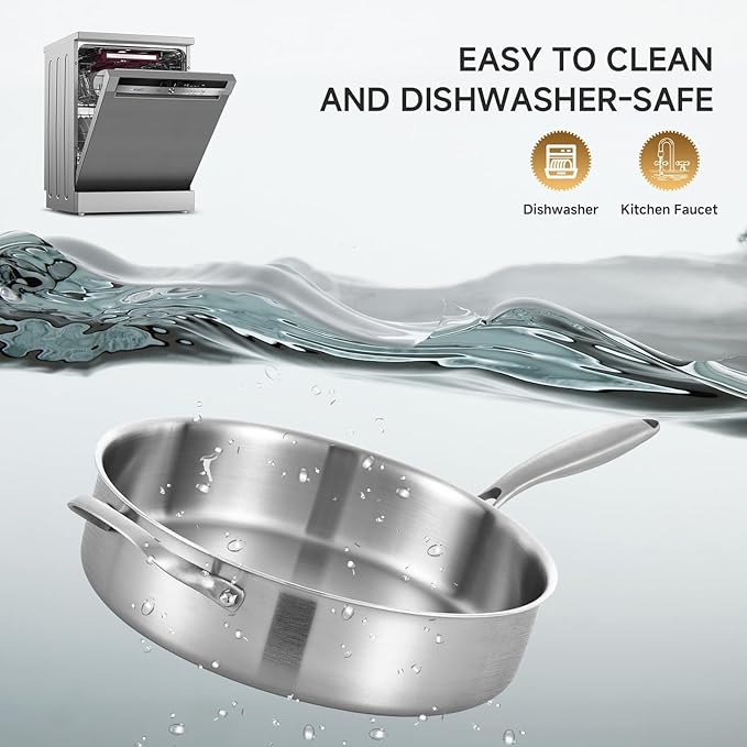 LOLYKITCH Whole Body Tri-Ply Stainless Steel 5.5 QT Sauté Pan - Image 4