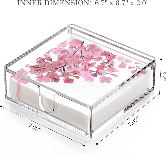 DINGHUO Acrylic Napkin Holder, Indoor & Outdoor, Bathroom Vanity - Image 3