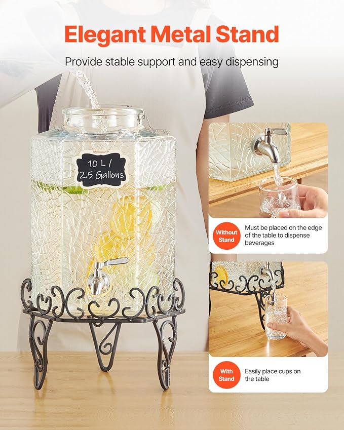 VEVOR Beverage Dispenser, 2.5 Gallon Drink Dispensers - Image 5