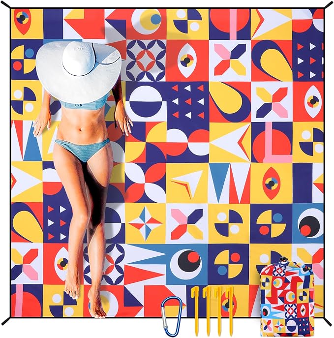 HIHOHO Beach Blanket Waterproof Sandproof Extra Large Beach Mat 79" X by HIHOHO