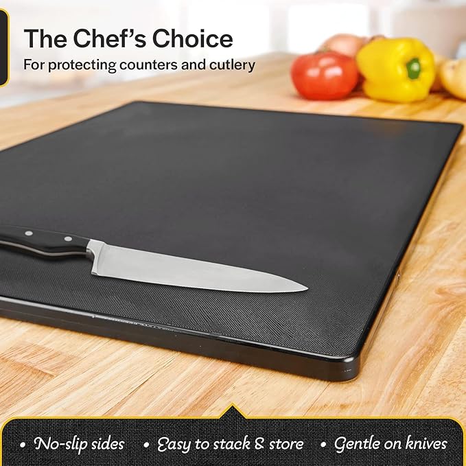 Thirteen Chefs Large 18 x 12 Black Plastic Cutting Board - Image 2