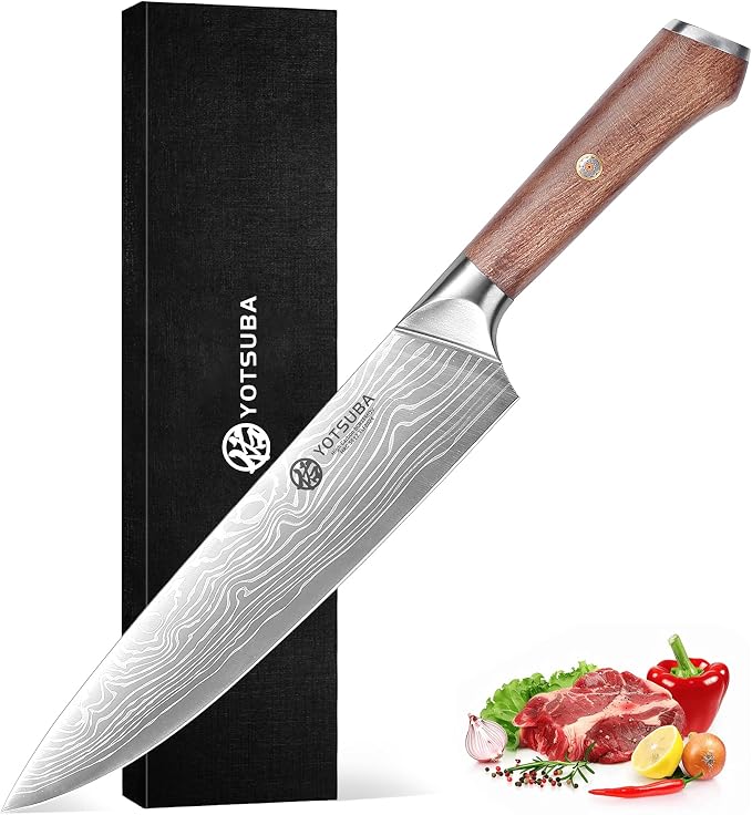 YOTSUBA 9 Inch Japanese Chef Knife, Razor Sharp Professional Kitchen Knife by ExperiencethetrueessenceofJapanesecraftsmanshipandprecisionwiththeYotsubaKnife-embodyingthespiritofJapanineveryslice