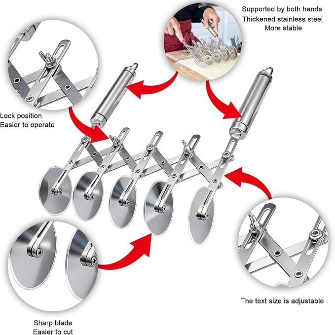 5-Wheel Pastry Cutter & Dough Divider - Image 2
