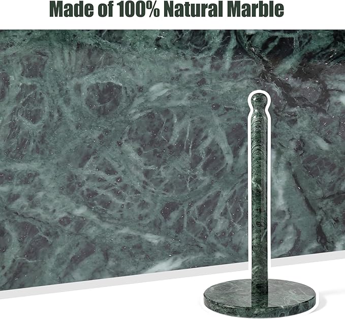 Koville Italian Natural Marble Paper Towel Holder Countertop, Genuine Stone - Image 5