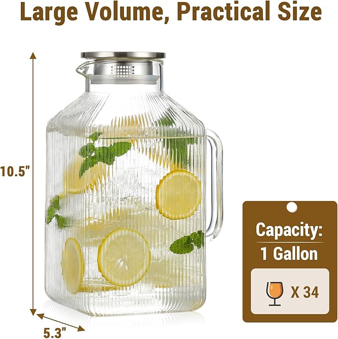 1 Gallon thickened Square Glass Pitcher - Image 3