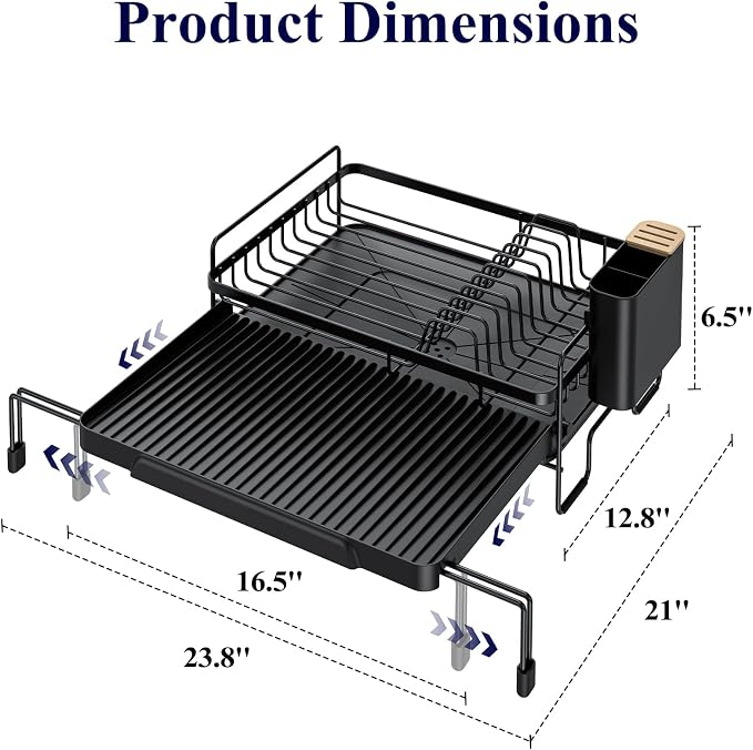 Kitsure Extendable Dish Drying Rack - Image 5