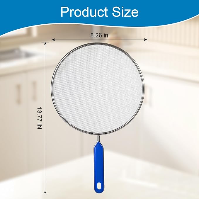 Splatter Screen for Frying Pan, 8 Inch Stainless Steel Small Grease Splatter - Image 2