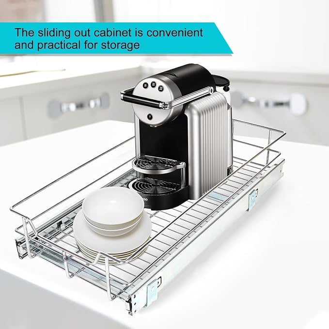 Pull Out Cabinet Organizer 9" W X 17" D, Slide Out Drawers - Image 7