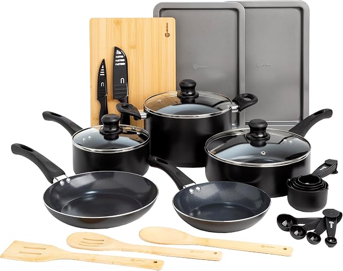 Ecolution Easy Clean Ceramic Nonstick Cookware Set, Dishwasher Safe Kitchen by Ecolution