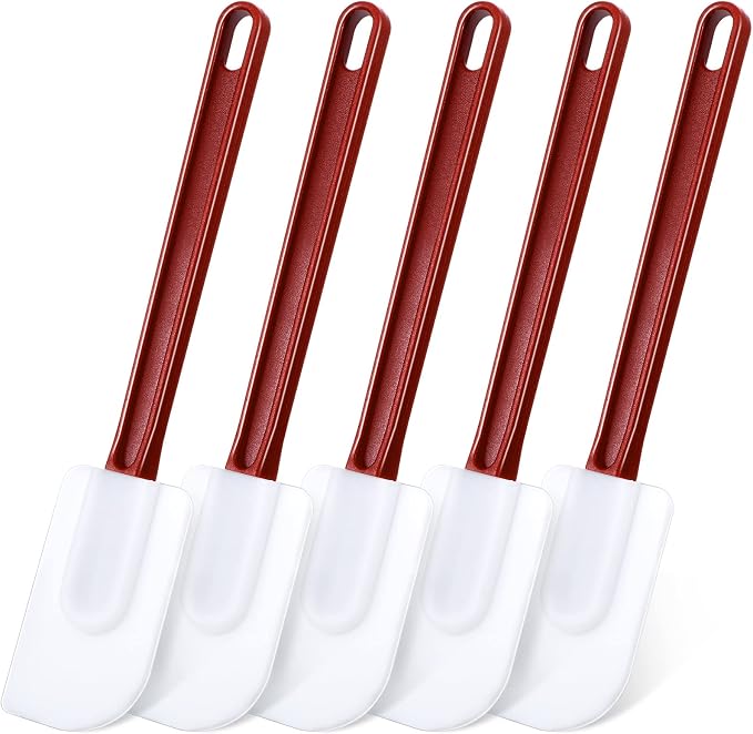 Meekoo 5 Pcs 10 Inch Rubber Spatula, 500℉ High Heat Resistant Spatulas by meekoo