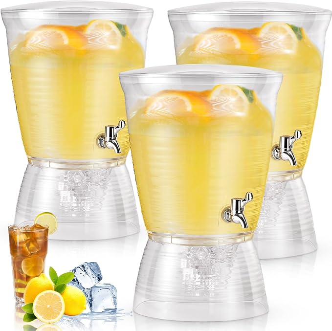 Tioncy 3 Pcs Acrylic Beverage Dispenser by Tioncy